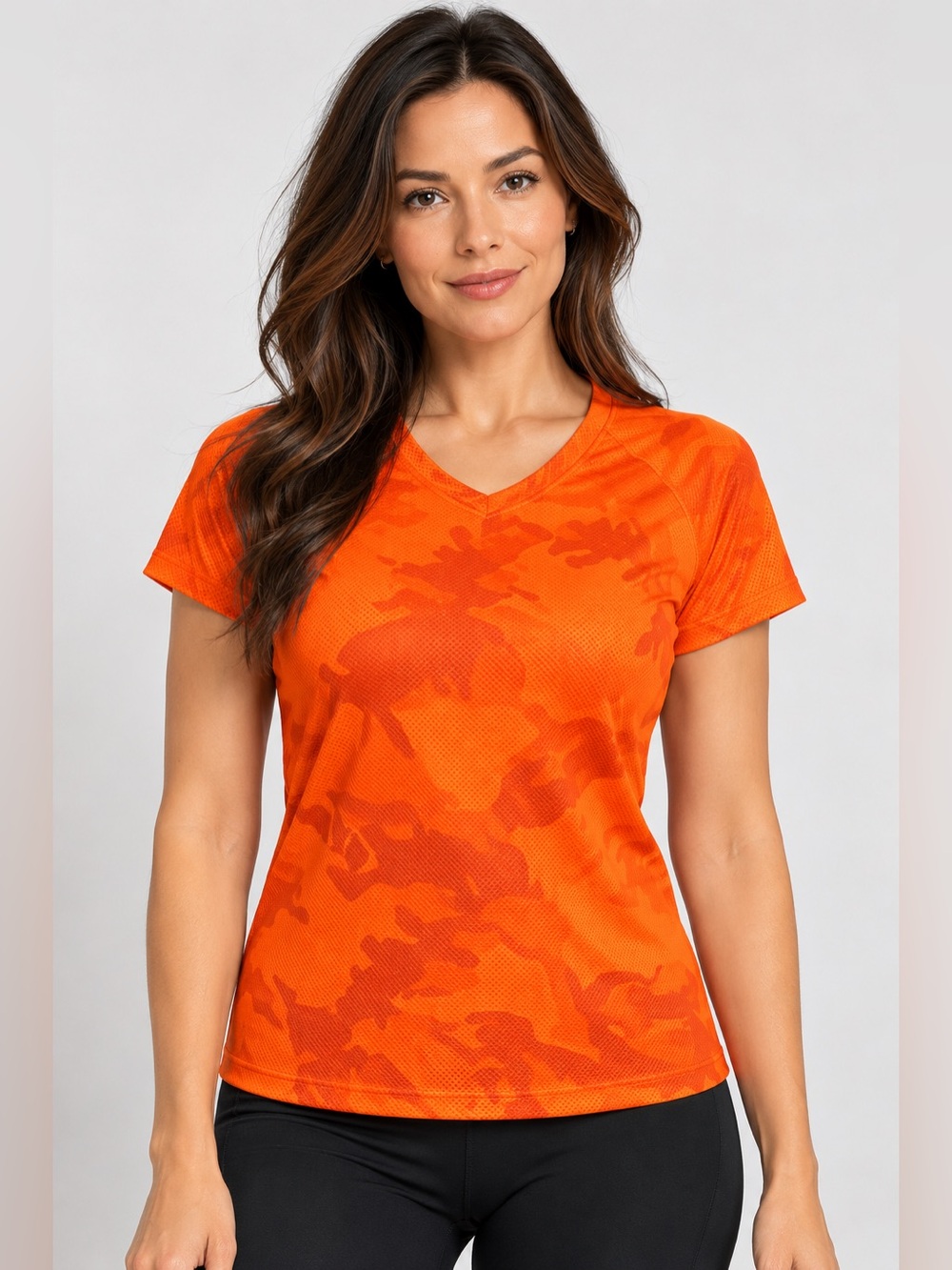 Champion Performance Orange Camo Athletic Shirt Women’s M